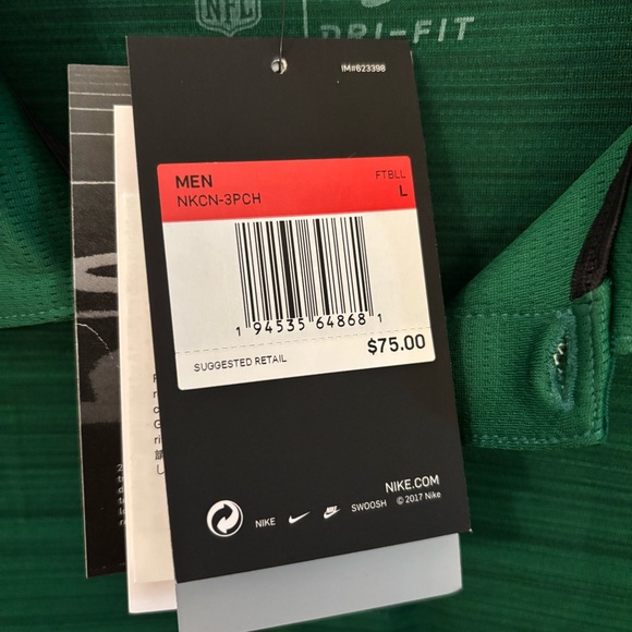 Men’s Nike Dri-Fit New York Jets Long Sleeved Polo - Picture 3 of 8